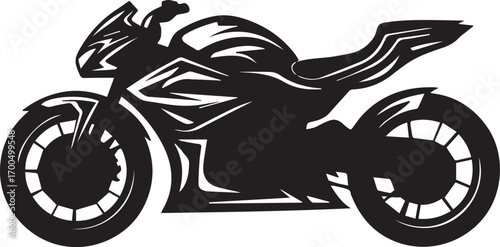 high performance sport bike silhouette vector graphic for logo t shirt and automotive design
