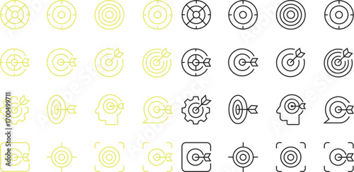 Target Acquisition Vector Icon Design Target Editable Stroke Line Icon Series