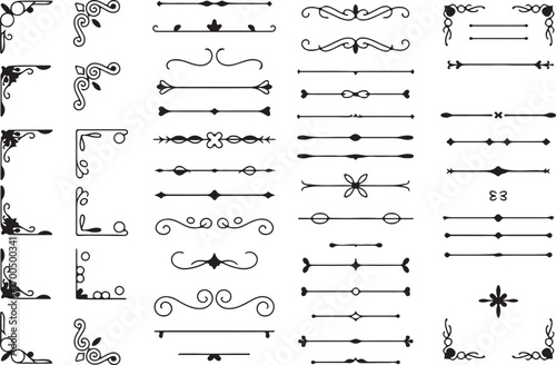 vintage flourish frame decorative border and horizontal divider vector collection for stationery invitations certificates ai eps png jpeg