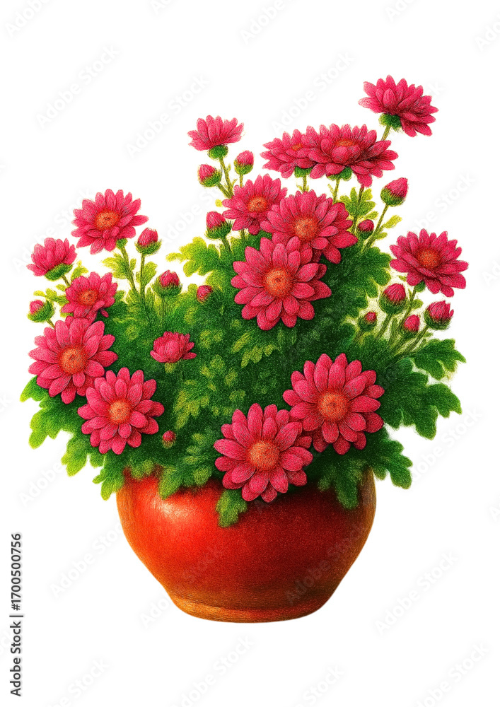 Obraz premium Magenta Chrysanthemum on white background