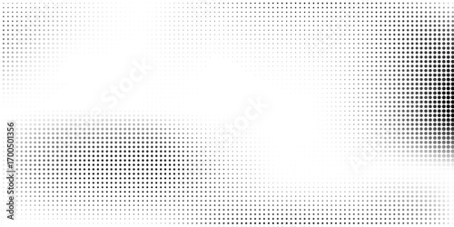 Vector rectangkle mesh halftone gradient texture. Vanishing polka dot vector abstract