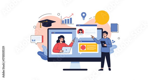 Interactive online education platform enhancing student learning through digital engagement and personalized instruction