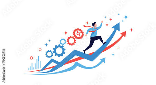 Business growth and success achieved through strategic planning and efficient operations driven by teamwork