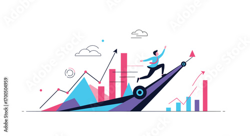 Visualizing business growth and financial success through data analysis and strategic planning
