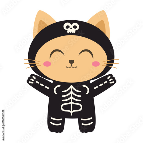 cartoon cat in halloween costume