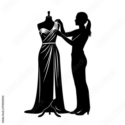 Fashion Designer Draping Dress