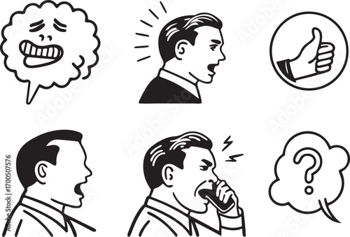 Memes flat vector icons set