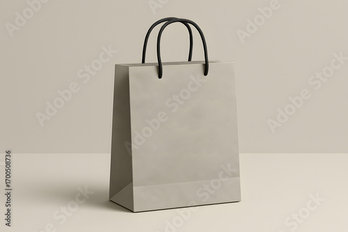 Shopping Bag Mockup Standing Upright on White Background – Realistic Packaging Design Template
