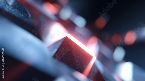 Abstract futuristic representation of success and innovation, glowing geometric patterns