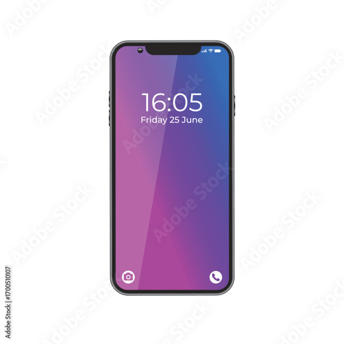 Mobile phone vector isolated on transparent background. Vector realistic mobile phone. vector illustration. Smartphone with blank white screen