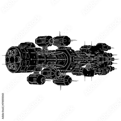 Massive Sci-Fi Space Battleship Design