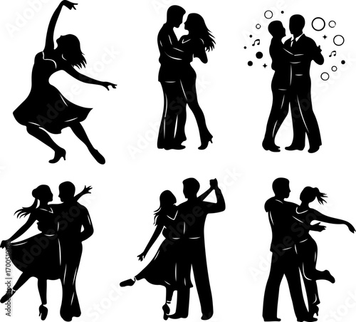 Couple Dance Silhouettes Collection