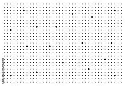 Seamless pattern of large black dots arranged in a strict geometric grid perfect for backgrounds, modern design, and abstract decoration isolated vector illustration.