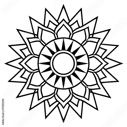 Solar Mandala Vector Design