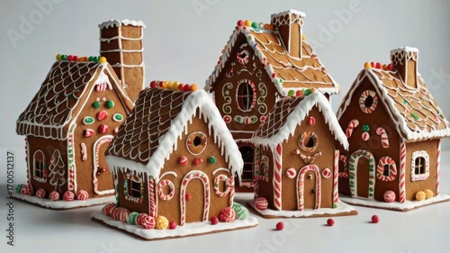 A Charming Christmas Village of Intricately Decorated Gingerbread Houses
