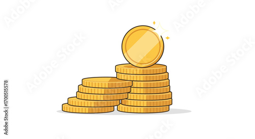 Illustration of Stacked Golden Coins Symbolizing Growth and Financial Success