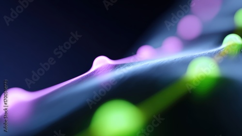 Business success and innovation, flat minimal icons, glowing futuristic abstract patterns