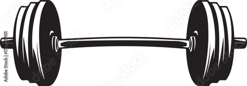 Barbell Silhouette on Transparent Background