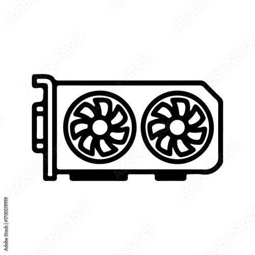 Graphic card icon. sign for mobile concept and web design. vector illustration