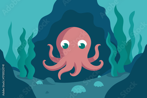  cartoon octopus coral
