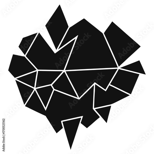 vector illustration of a Fragmented Iceberg Cluster Silhouette – Glacial Breakup