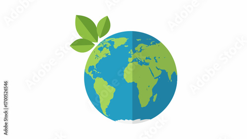 Eco-Friendly Planet Earth with Green Leaves A Symbol of Sustainability