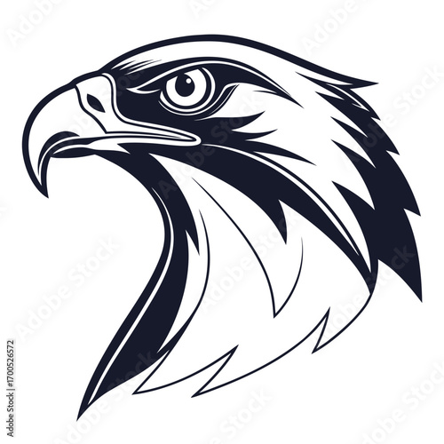 Stylized eagle head silhouette emblem
