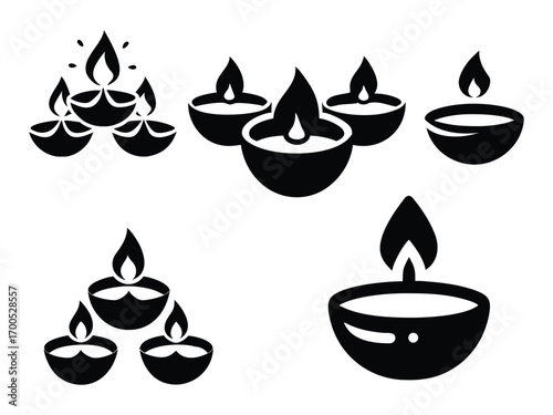Traditional Diwali Oil Lamp set