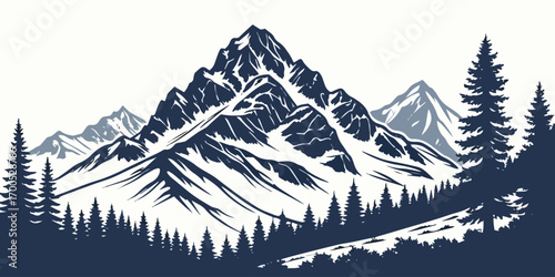 mountain landscape vector illustration	
