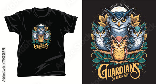 Owl graphic vector t shirt design print