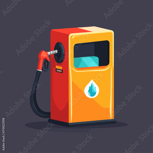 Gas Pump Illustration Fueling Station Concept with Oil Drop Icon