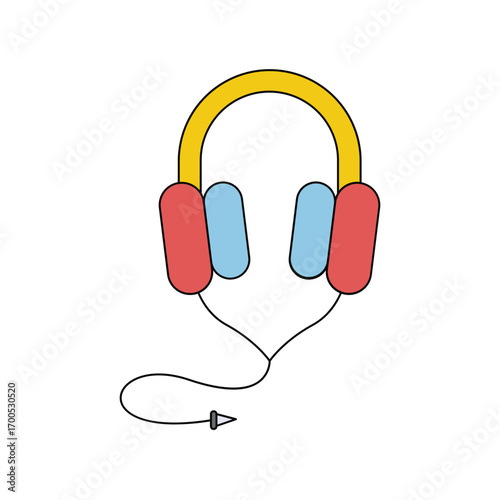 Colorful Modern Headphones Icon for Music and Audio