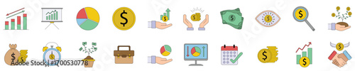 Financial Growth and Investment Icons Set