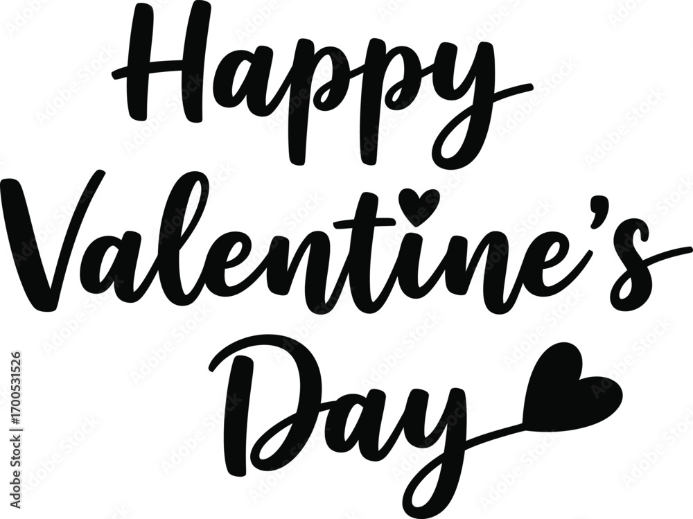 Obraz premium Happy Valentines Day calligraphy typography heart transparent background