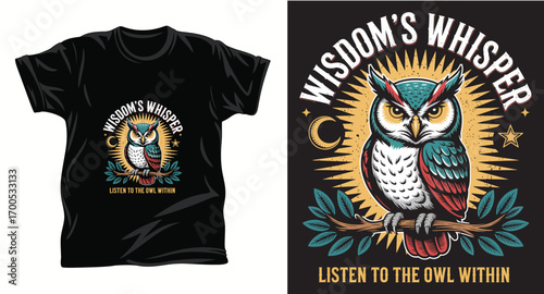 Owl graphic vector t shirt design print