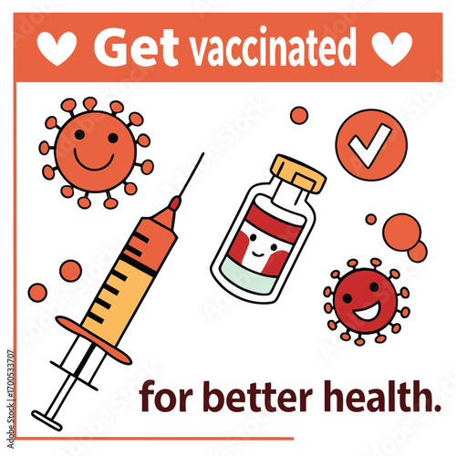Get vaccinated for better health cartoon vaccination