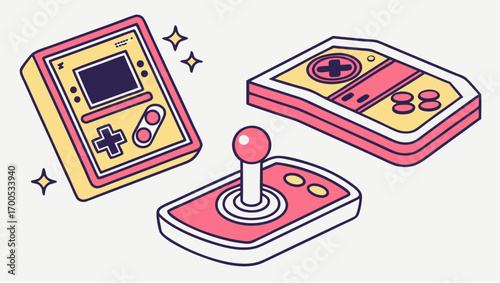 Retro design with cassette player, stars, and chevron pattern on a dark background.