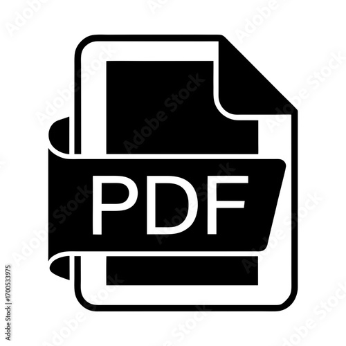 Pdf document file format paper data graphic silhouette vector illustration
