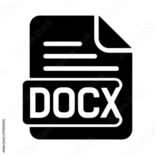 Document file format docx text paper data silhouette vector illustration