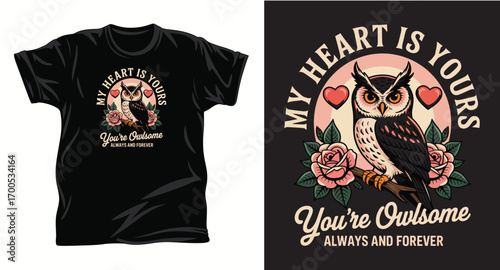 Owl graphic vector t shirt design print