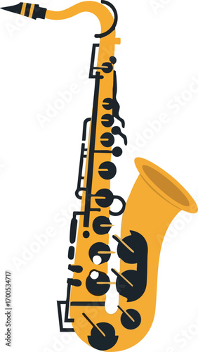 saxophone on white background