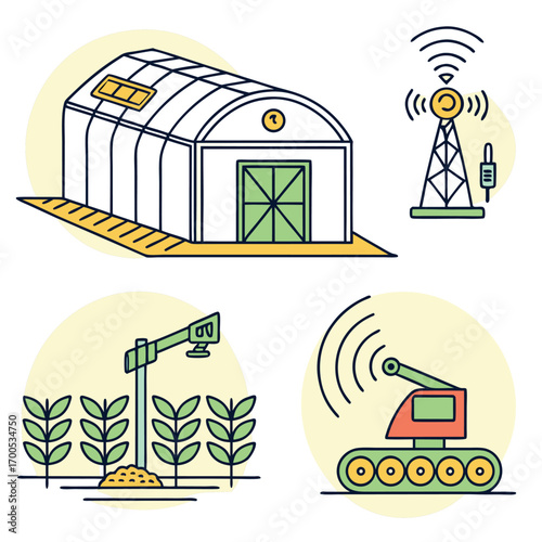 Greenhouse and Agricultural Technology Icons agriculture