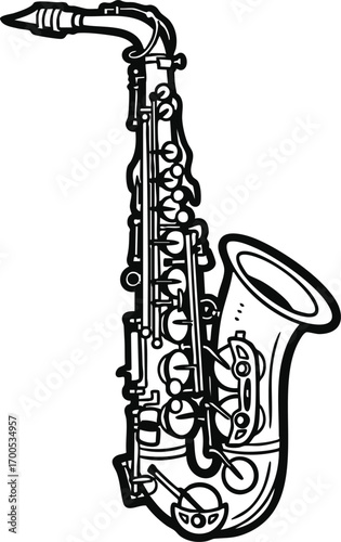 saxophone on white background