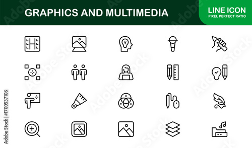 Outline graphics and multimedia icons for digital art and creative branding. Enhance apps, websites, and presentations with clean, modern, and premium visuals.