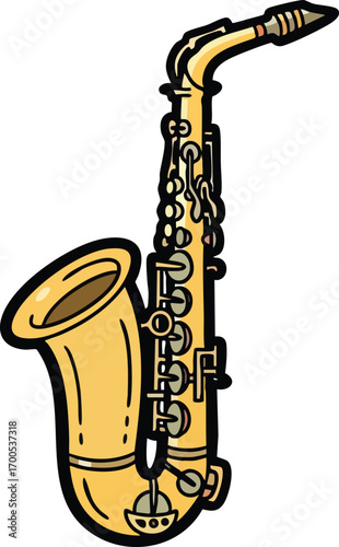 saxophone on white background
