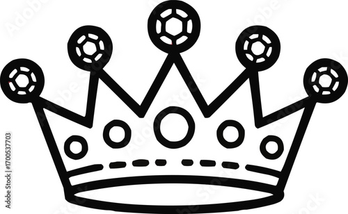 Gold Crown Outline Icon Winner Prize and Award Symbol