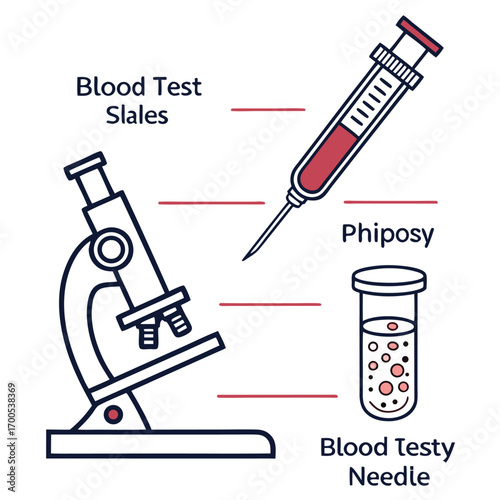Medical laboratory equipment microscope syringe test tube blood