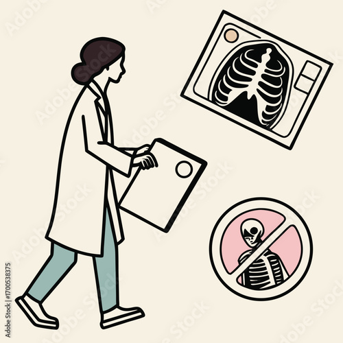 Medical Professional and X-ray Icons doctor rib cage