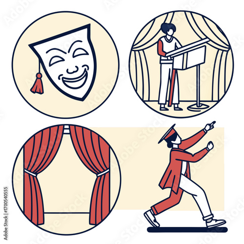 Performing Arts and Graduation Icons theater drama