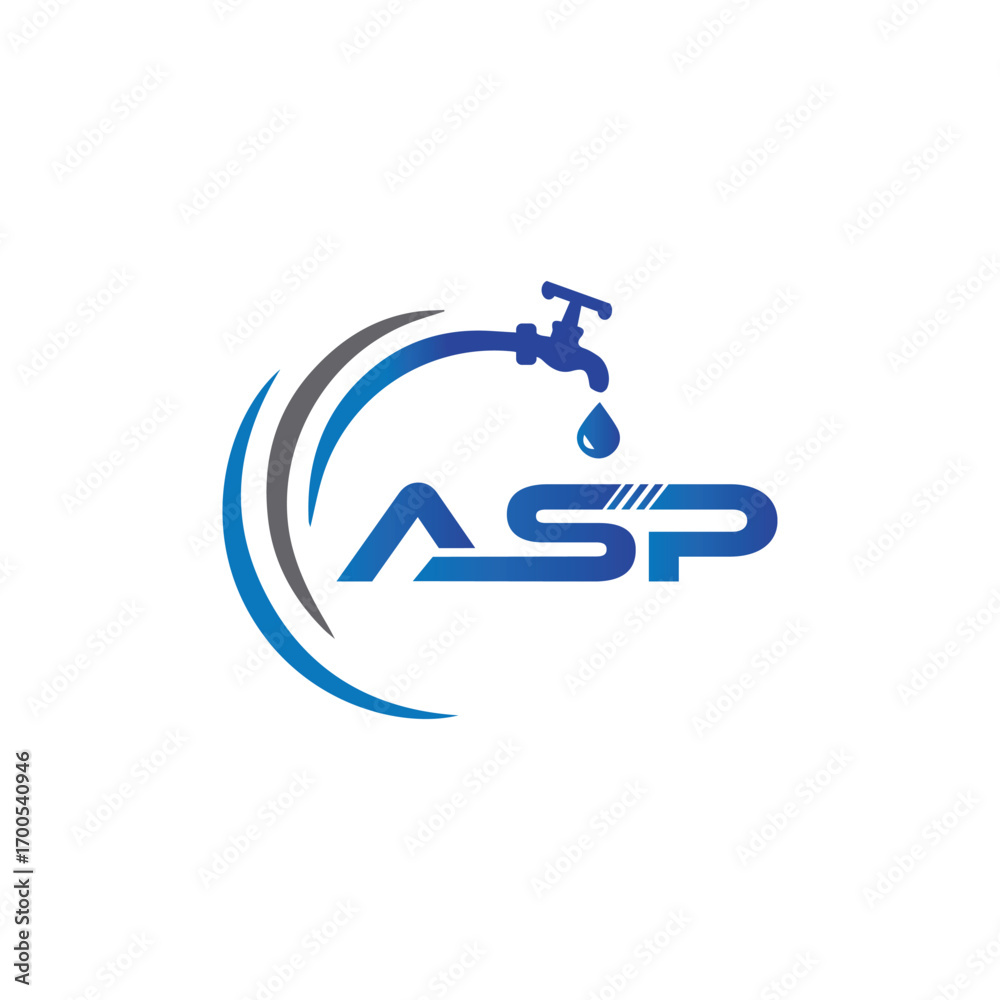 Obraz premium Simple initial ASP plumbing logo